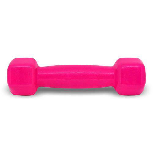 Halter Sextavado Emborrachado 1kg - Rosa