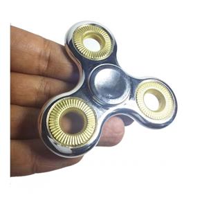 Hand Spinner Fidget de Metal Ansiedade Estresse Prata Giro