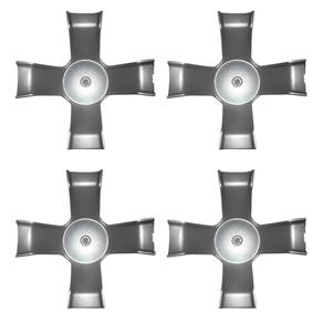 Jogo 4 Calota Centro Roda BRW490 Prata Calota