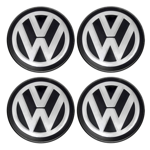 Jogo 4 Calota Centro Roda Vw Gol Turbo 2001 com Emblema