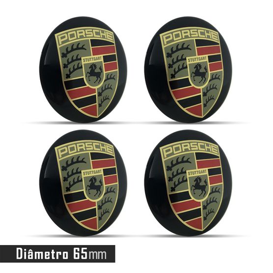 Jogo 4 Emblema Roda Porsche 65mm