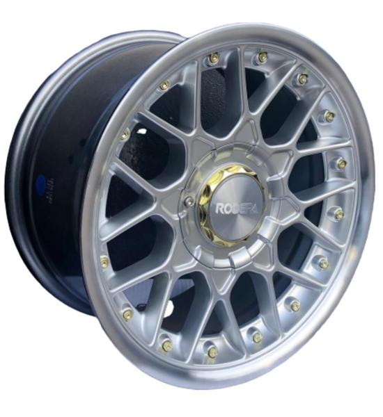 Jogo 4 Rodas Aro 15x8 Rodera RS2 Flat 4x100/108 Silver Polished RDR26