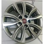 Jogo 4 Rodas Kr Fiat Toro 2018 Aro 16 5x110 Grafite Claro Diamantado Tala 6 Et28