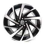 Jogo 4 Rodas Kr R-93 Novo Polo Aro 17 5x112 Preto e Diamante Tala 7 Et 47