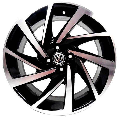 Jogo 4 Rodas Kr R-93 Novo Polo Aro 18 4x100 Preto e Diamante Tala 7 Et 40