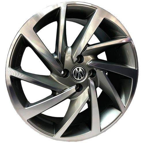 Jogo 4 Rodas Kr R-93 Novo Polo Aro 18 5x100 Grafite e Diamante Tala 7 Et 40