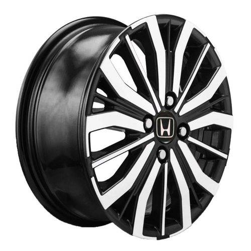 Jogo 4 Rodas Kr S-04 Honda City Aro 15 4x100 Tala 6 Preto e Diamante Et 50