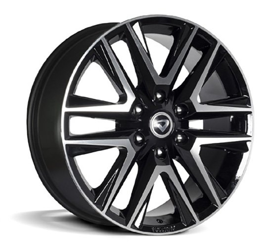 Jogo 4 Rodas Volcano Attack Hilux Aro 20 6X139,7 Preto e Diamante Tala 8,5 ET 33