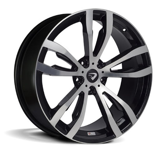 Jogo 4 Rodas Volcano Bremen Bmw X6 2017 Aro 20 5x112 Preto Brilhante e Diamante Tala 7,5 Et 35