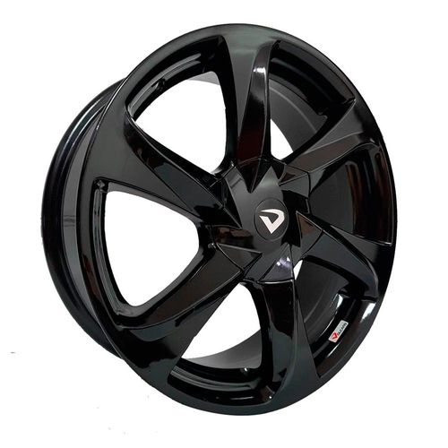 Jogo 4 Rodas Volcano New Santorini Aro 17 4x108 Preto Brilhante Tala 7 Et 25