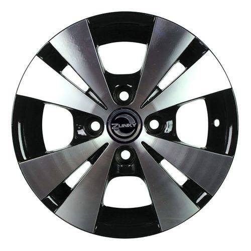 Jogo 4 Rodas Zunky Zk-570 Trevo Aro 14 4x100 Preto e Diamante Tala 6 Et 35