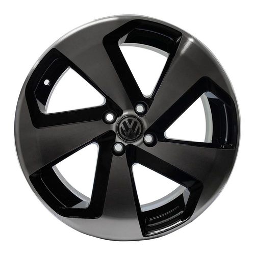 Jogo 4 Rodas Zunky Zk- 650 Golf Gti Vc Aro 15 4x100 Preto e Diamante Tala 6 Et 38