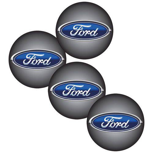 Jogo Bottom/ Emblema para Calota Ford 48mm Degrade 4 Peças Resina