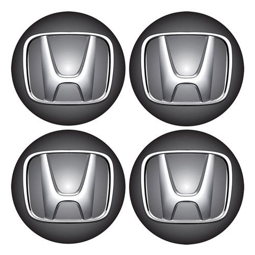 Jogo Bottom/ Emblema para Calota Honda 48Mm Degrade 4 Pecas Resinado