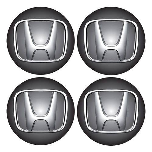 Jogo Bottom/ Emblema para Calota Honda 48mm Degrade 4 Pecas Resinado