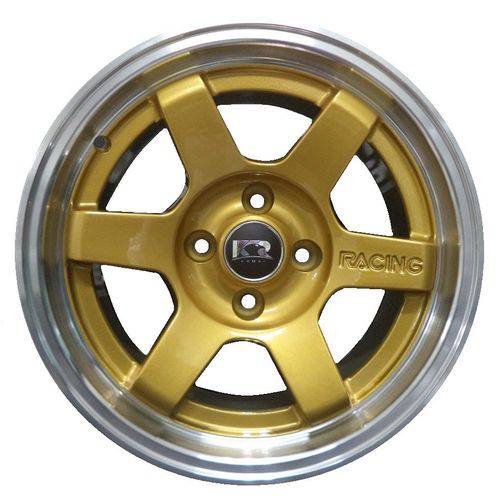 Jogo C/4 Rodas Aro 15X7,5 Krmai K57 4X100 Offset 32 Dd (Dourado Diamond)