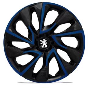 Jogo Calota 14 Preta Ds4 Black Blue Peugeot 206 207 Hoggar