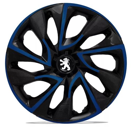 Jogo Calota 14 Preta Ds4 Black Blue Peugeot 206 207 Hoggar