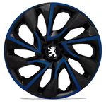 Jogo Calota 14 Preta Ds4 Black Blue Peugeot 206 207 Hoggar