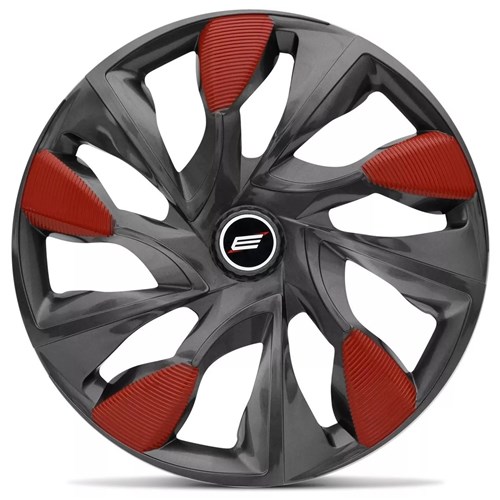 Jogo Calota Aro 14 Ds5 Graphite Red Universal 4 Peças