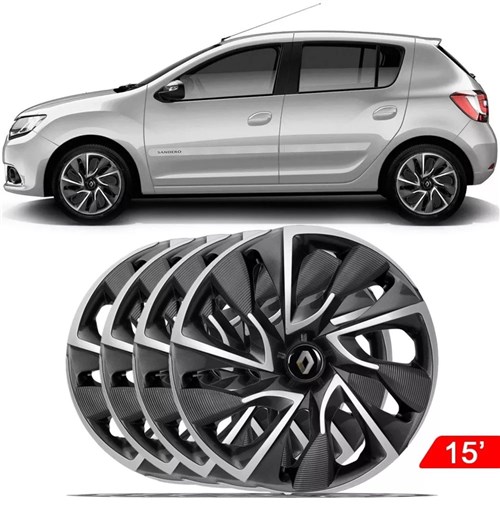 Jogo Calota Aro 14 Esportiva Ds4 Renault Clio 4 Peças