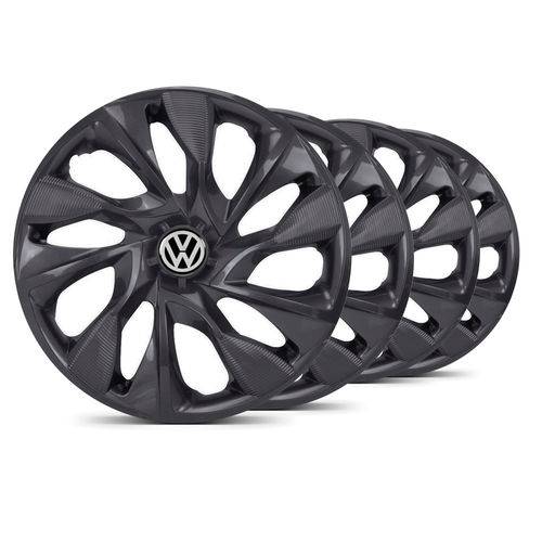 Jogo Calota Ds4 Unicolor Aro 13 Preta Fosca Vw New Beetle