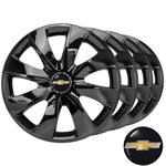 Jogo calota esportiva aro 13 Elitte Prime Preto LC202 Com Emblema Chevrolet - Corsa Celta Prisma Classic - 4 unidades