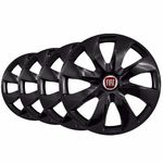 Jogo Calota Esportiva Preta Fiat Palio Aro 14 Prime Black .