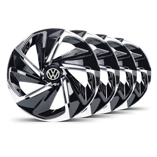 Jogo Calota Nitro Aro 14 Preta / Cromada Vw New Beetle