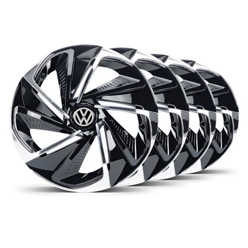 Jogo Calota Nitro Aro 14 Preta / Cromada VW New Beetle