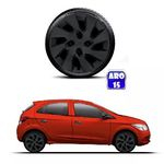 Jogo Calota Onix Prisma Cobalt Meriva Aro15 Preto Fosco - 4 Peças