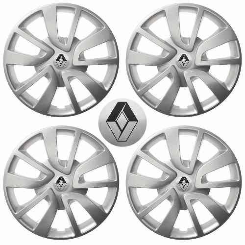 Jogo Calotas Aro 14" Renault Sandero 14/16 C/ Emblema