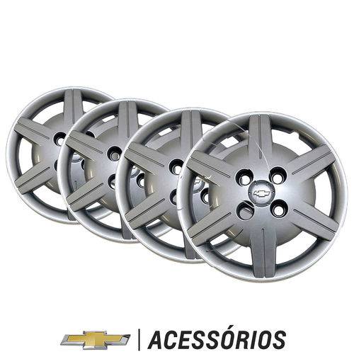 Jogo Calotas Aro Prata Acessorios Celta /corsa Classic /corsa Pickup /corsa Wagon /chevette