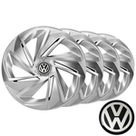 Jogo calotas esportivas Nitro Silver aro 14 emblema VW - Gol Fox Polo Saveiro Voyage - Elitte LC215