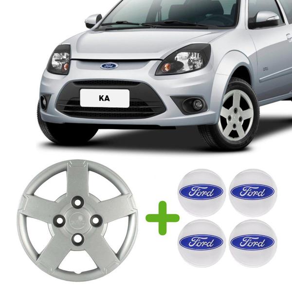 Jogo Calotas Ford Ka 2008 a 2012 Aro 13 + Emblema - Grid