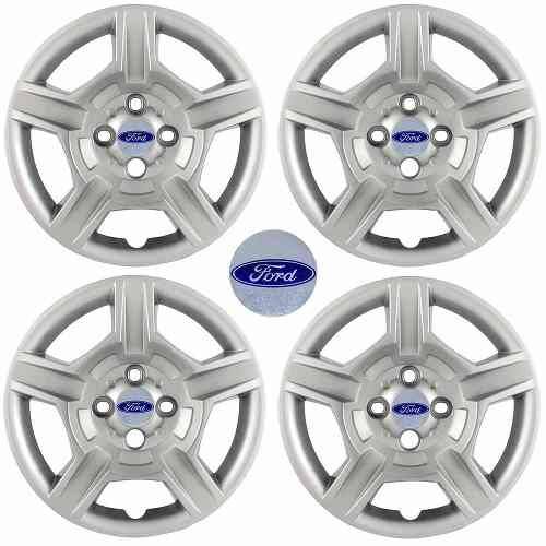 Jogo Calotas Grid Aro 15" Ford Ecosport 2012 C/ Emblema