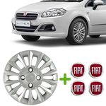 Jogo Calotas Mercurio Fiat Linea 2008 A 2016 - Aro 13 + Emblema