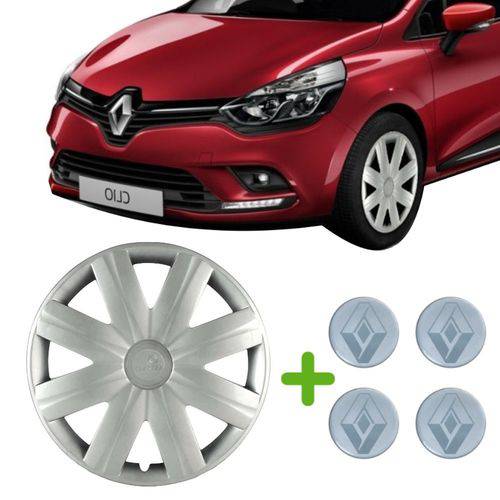 Jogo Calotas Renault Clio Logan 2007 a 2008 - Aro 14 + Emblema