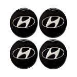 Jogo Centro Roda Hyundai Creta/sonata/elantra (preto) C/ Emb