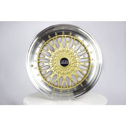 Jogo de 4 Rodas Cosmos Bbs Rs / Aro 17 / 4x100/108 Et 38 / Dourada com Borda Diamantada