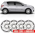 Jogo De Calota Aro 14" Fixação P/ Encaixe Sandero, Logan, Clio 2014 2015