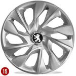 Jogo De Calota Aro 15 Esportiva Peugeot 206 207 307 Silver