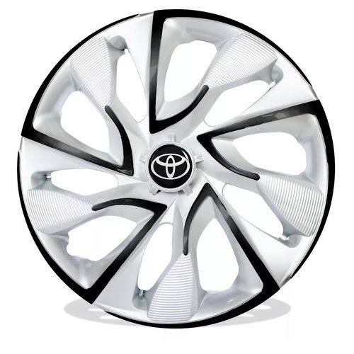 Jogo de Calota Esportiva Aro 14 Ds4 White Black Toyota Etios