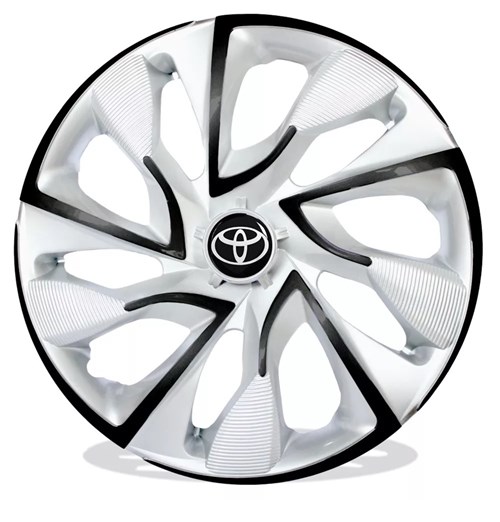 Jogo de Calota Esportiva Aro 14 Ds4 White Black Toyota Etios