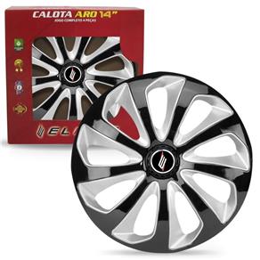 Jogo de Calotas Velox Aro 14 Black/Silver