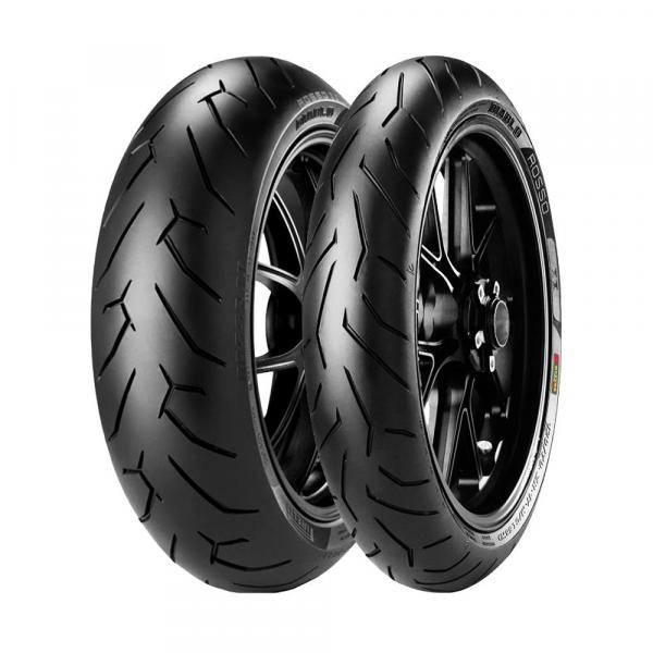 Jogo de 2 Pneus de Moto Pirelli Diablo Rosso II 120/70R17 58W + 180/55R17 73W TL