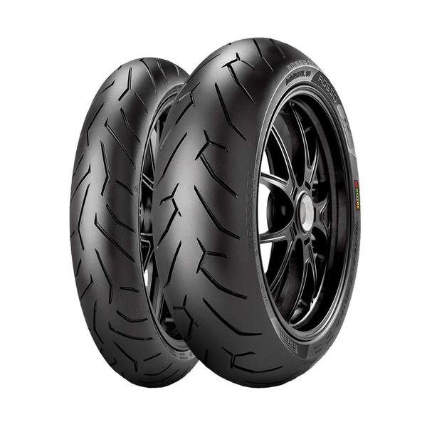 Jogo De 2 Pneus De Moto Pirelli Diablo Rosso Ii 110/70r17 54h + 140/70r17 66h Tl