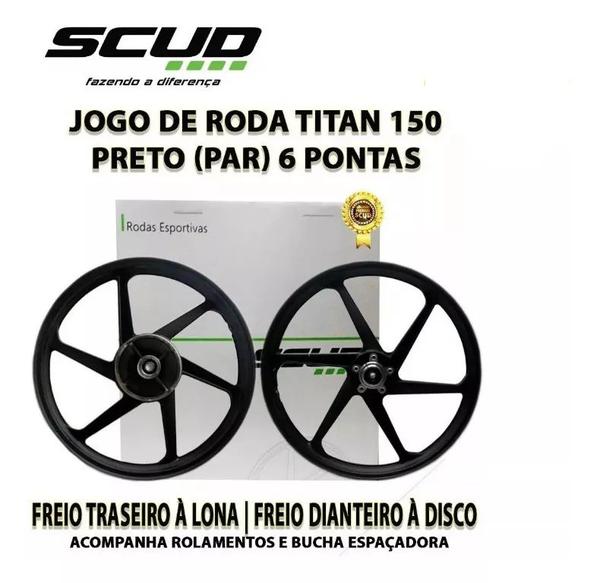 Jogo de Roda 6 Palitos Disco Titan 150 Esd 04 a 13 Scud