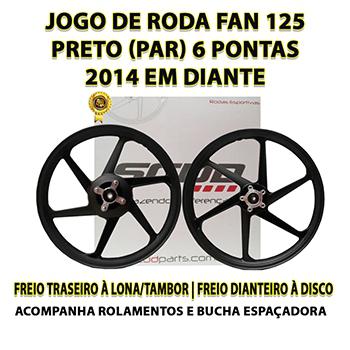 Jogo de Roda Liga Leve Fan 125 Scud Freio à Disco 2014...