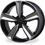 Jogo de Rodas Aro 20" 5x112 - Audi MC/A14 PRETA/PRATA MILLING